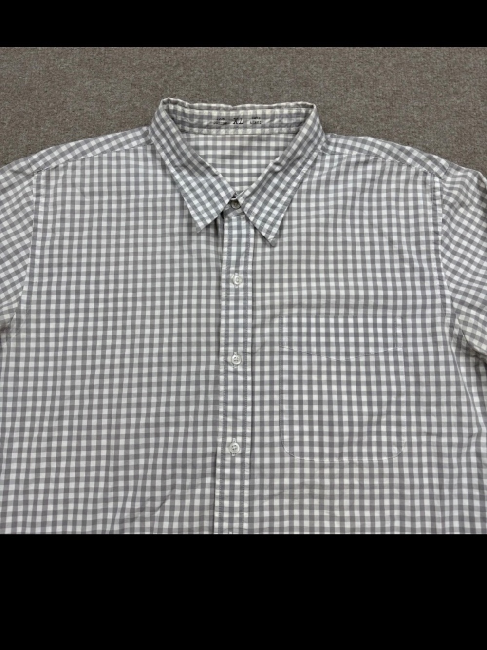 Save Khaki Button Up Shirt Men's Size XL Gray Long Sleeve Collared Preppy SKU - Picture 3 of 7